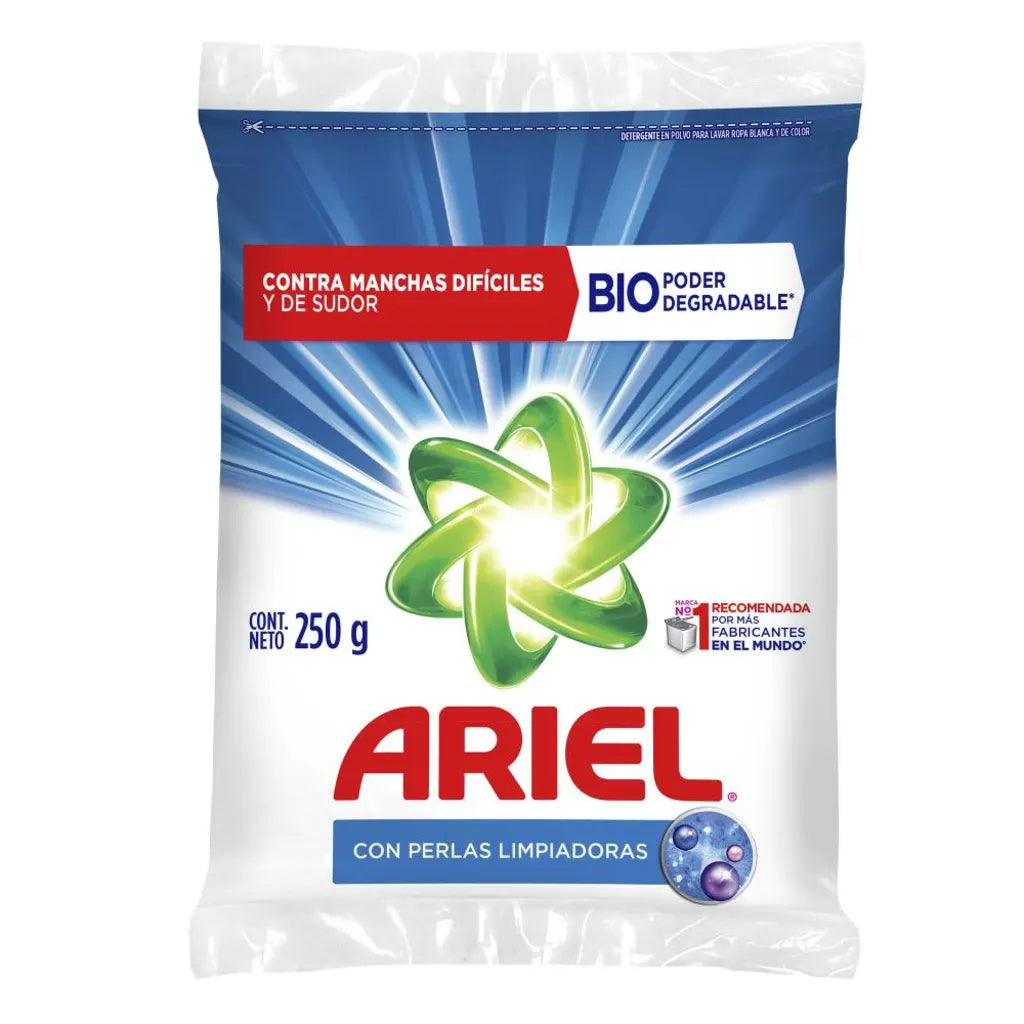 Detergente en Polvo Ariel 36 pzas 250 g