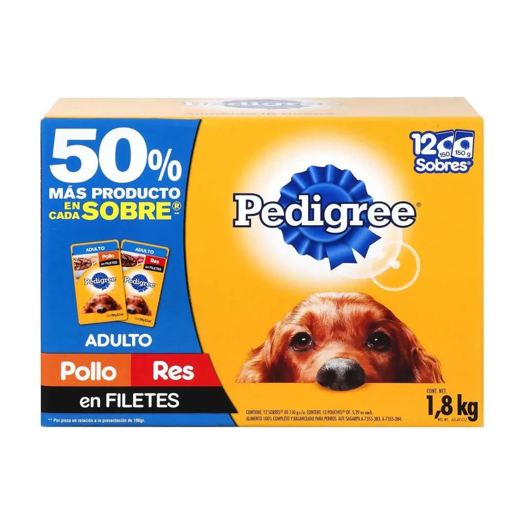 Alimento para Perro Pedigree Adulto 12 pzas de 150 g Pedigree