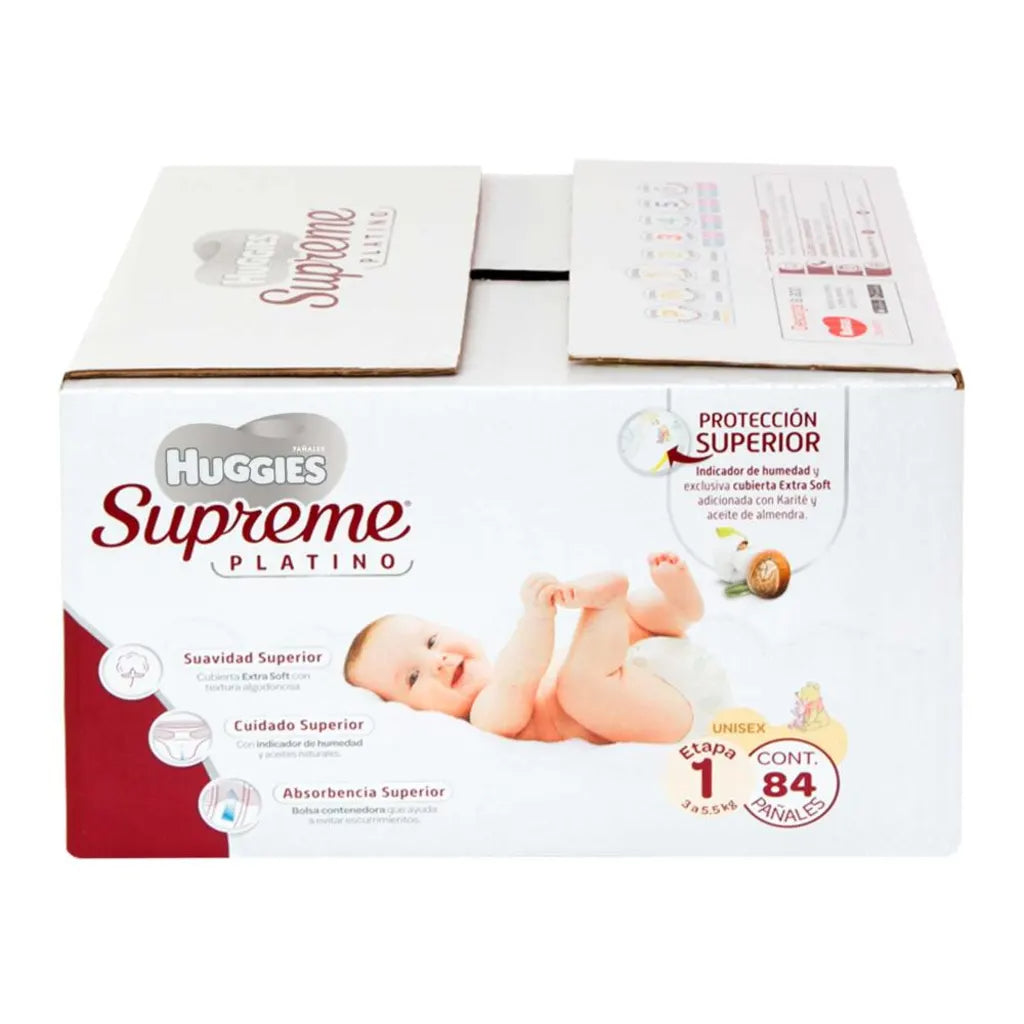 Pañales Etapa 1 Huggies Supreme Platino 84 pzas