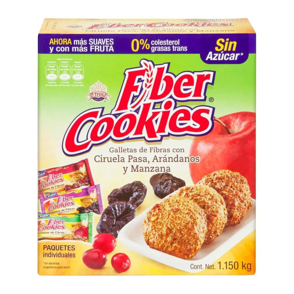 Galletas Fiber Cookies Sabores Surtidos de 1,150kg