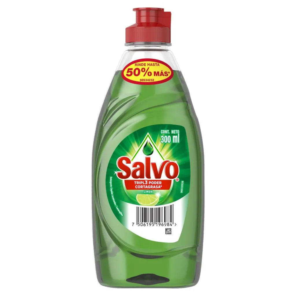 Detergente Líquido Salvo Limón Lavatrastes 12 pzas