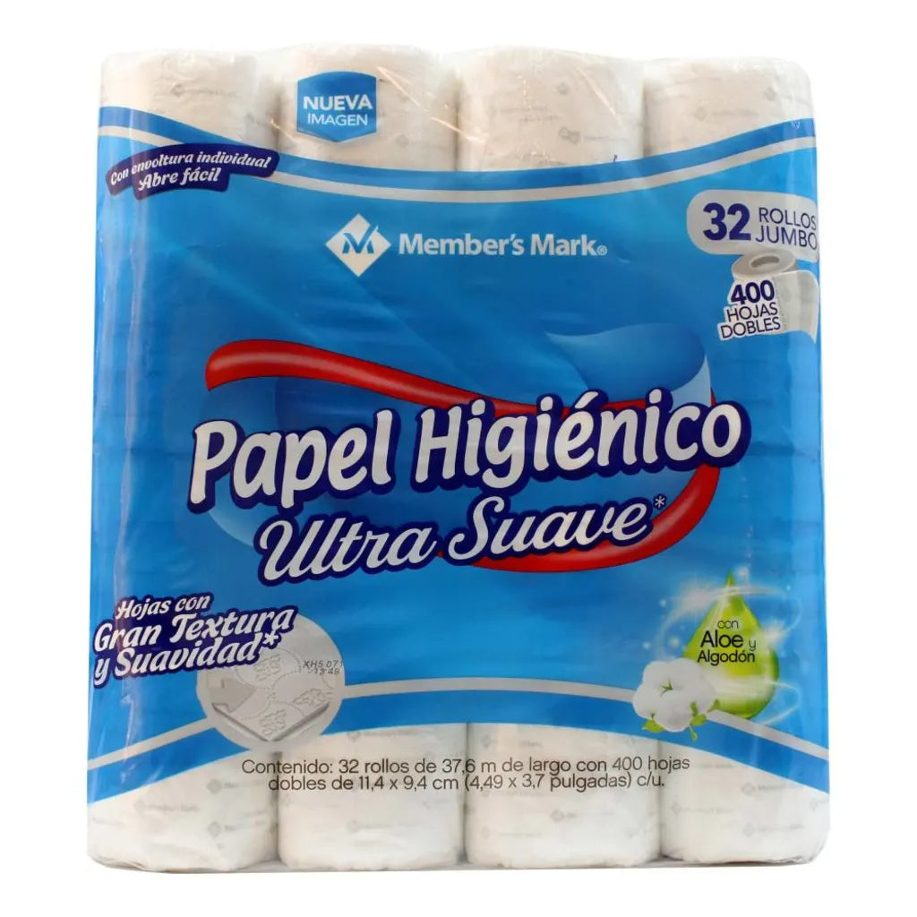 Papel Higiénico Member&#39;s Mark Ultra Suave con 32 Rollos