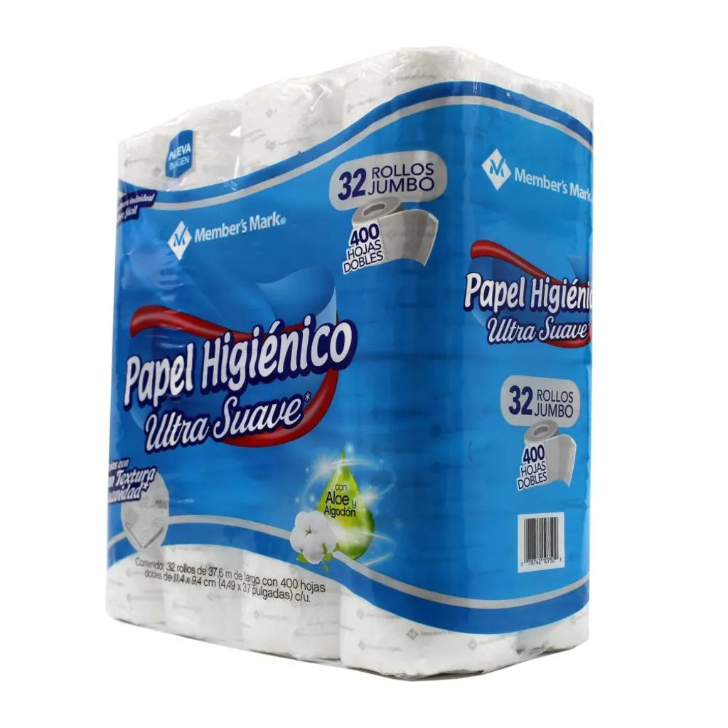 Papel Higiénico Member&#39;s Mark Ultra Suave con 32 Rollos